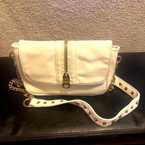 White faux leather bag